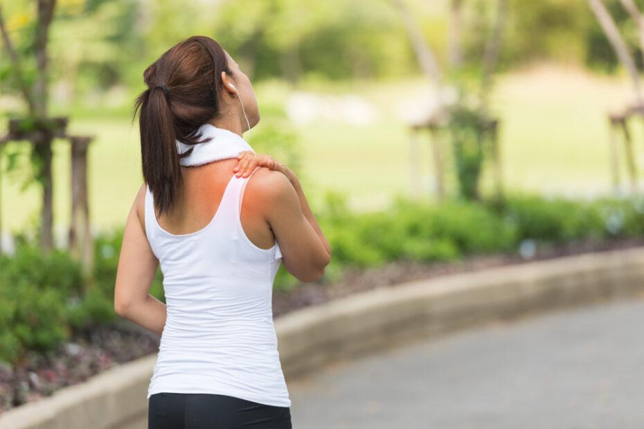 Woman with shoulder injury